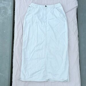 Vintage L.L. Bean Cream Maxi Skirt, 90s Style Canvas Cottagecore Granola Girl